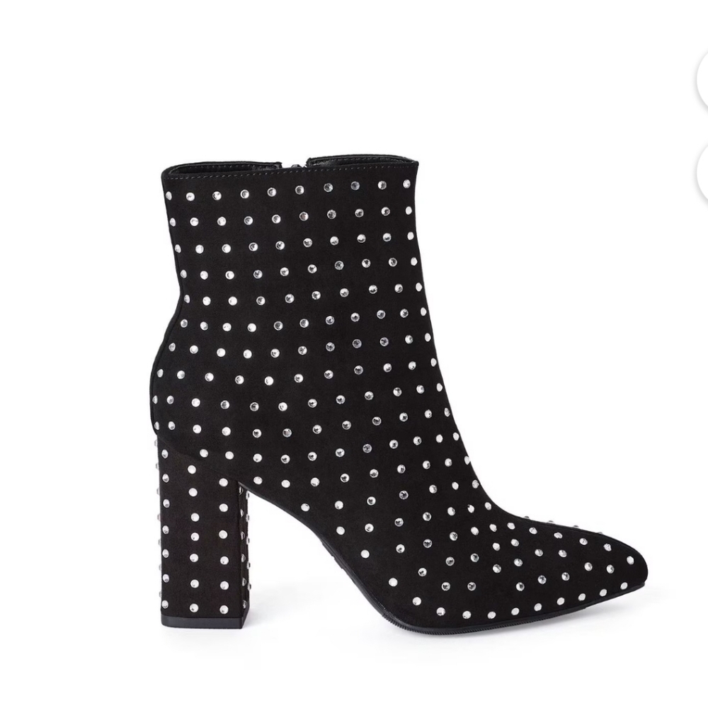 Madden NYC | Faux Suede Sparkle Studded Ankle Boots NWT